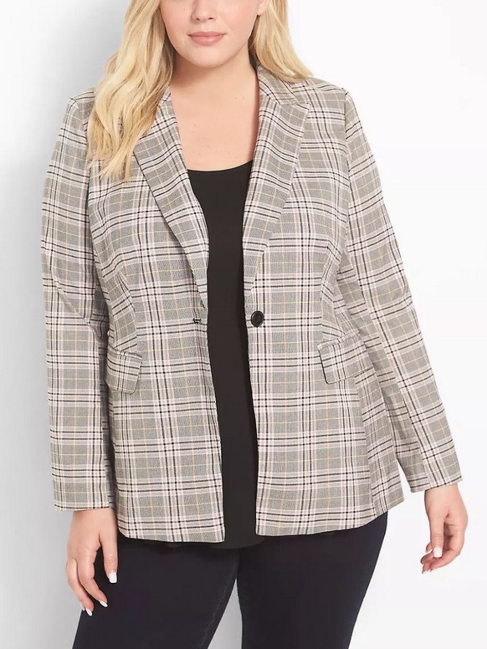 Lane Bryant Plaid One Button Blazer Suit Jacket Sz 20